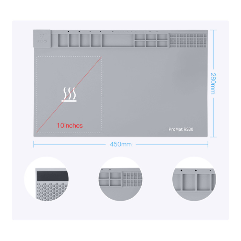REFOX RS30 ESD Tappetino riscaldante per riparazione - grigio