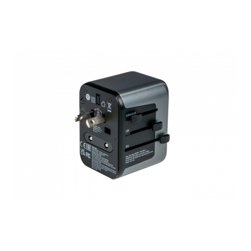 VERBATIM ADATTATORE UNIVERSALE DA VIAGGIO TRAVEL adattatore UTA-03 PD30W QC 2XUSB 2XTYPE-C