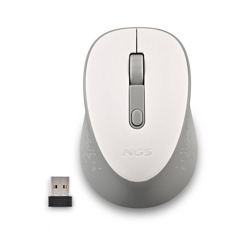 NGS mouse senza fili BIANCO 2 PULSANTI E ROTELLA DI SCORRIMENTO
