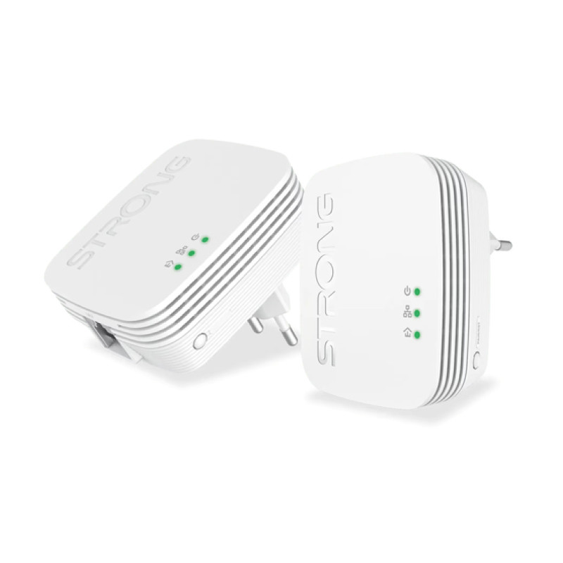 STRONG KIT DA DUE POWERLINE FORMATO MINI CPL 600 MBIT S 1 PIU 1 ETHERNET, NO WIFI