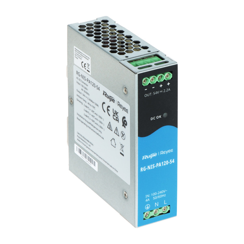 REYEE ALIMENTATORE AC/DC 120W 56V DIN-RAIL PER SWITCH INDUSTRIALI