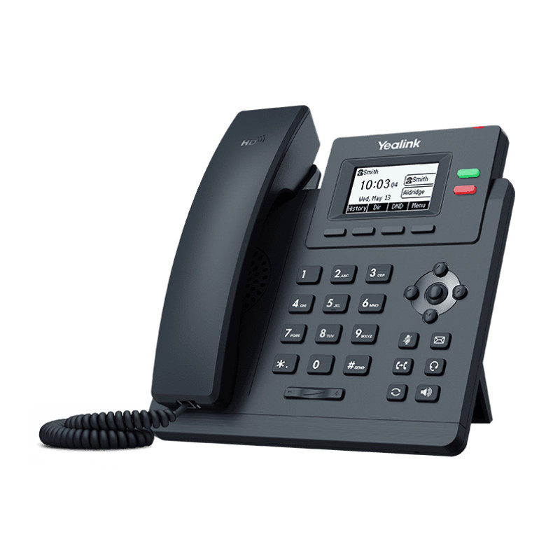 YEALINK TELEFONO VOIP 2XLAN 10/100 POE, VOCE HD, DISPLAY MONOCROMATICO, 1XRJ9, 2 LINEE SIP