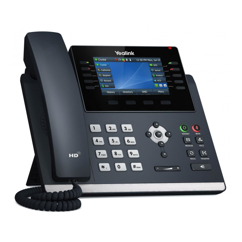 YEALINK TELEFONO VOIP 2XLAN GIGABIT, DISPLAY A COLORI 4,3, 1XRJ9, 16 LINEE SIP